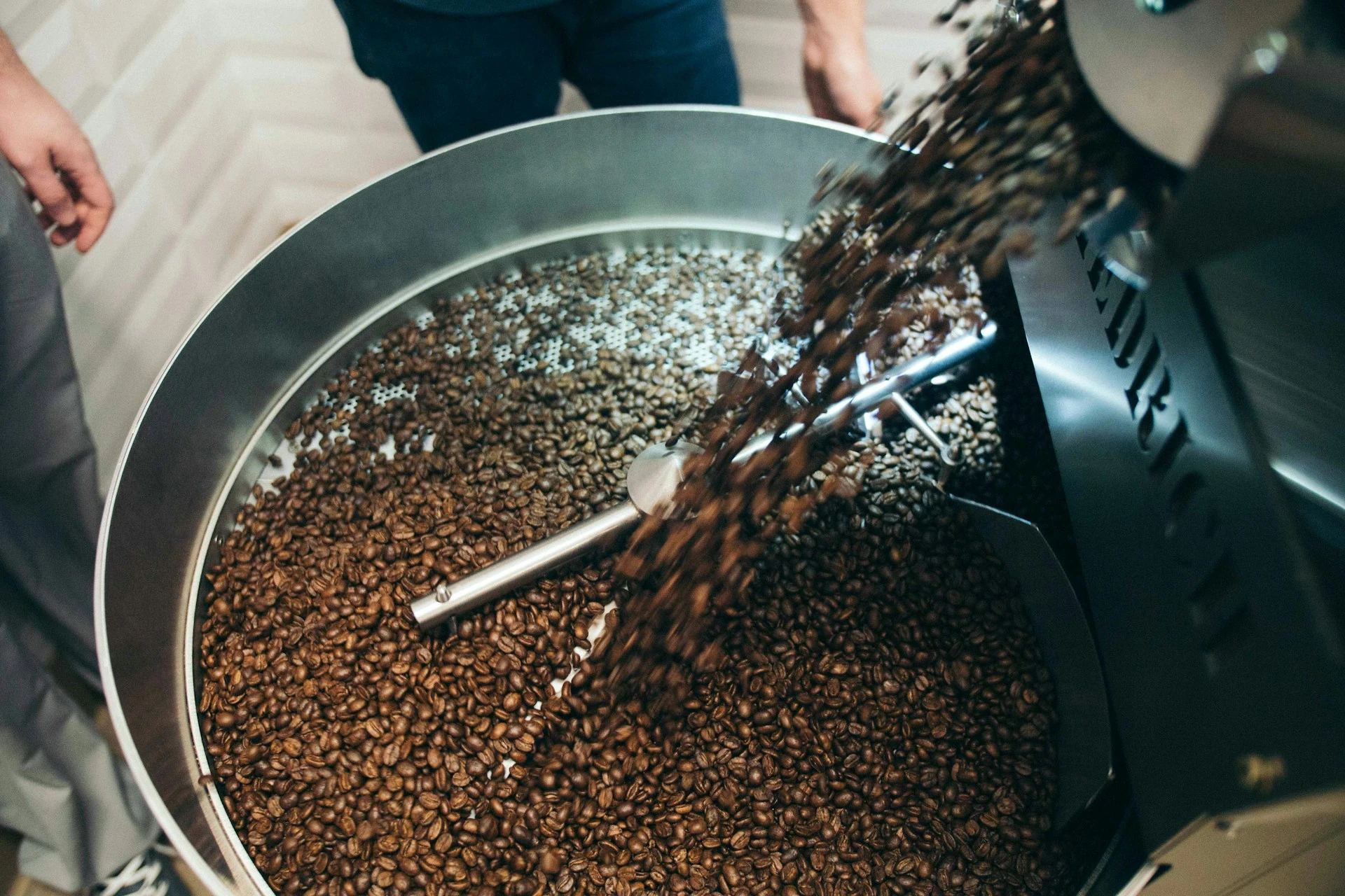 proses saat kopi selesai di roasting dan masuk ke tahap pendinginan