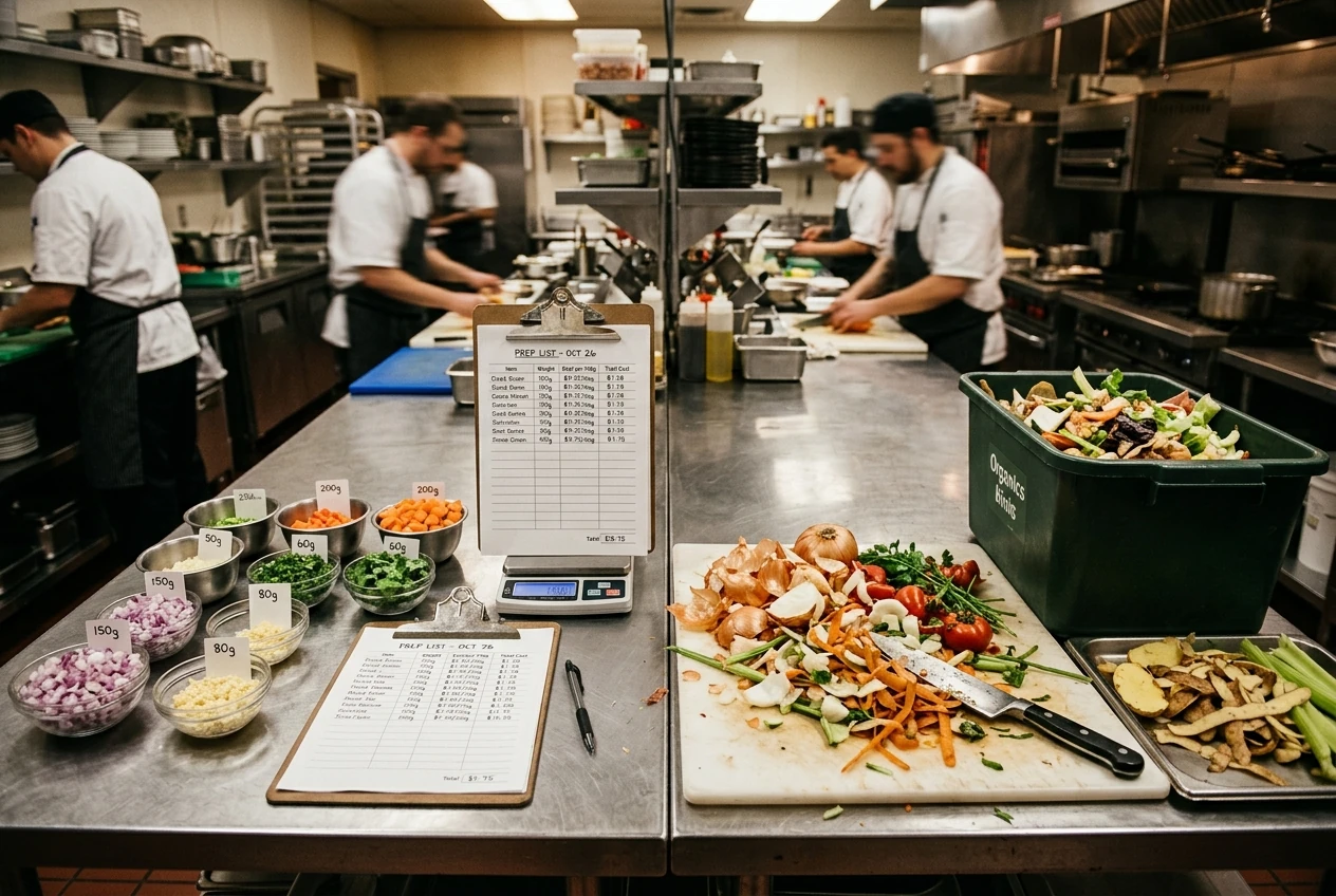 perhitungan antara food cost vs food waste ? Sering tidak tepat dengan kejadian asli di dapurnya