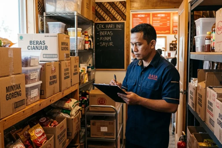 sop dalam menerapkan sistem inventory untuk cafe