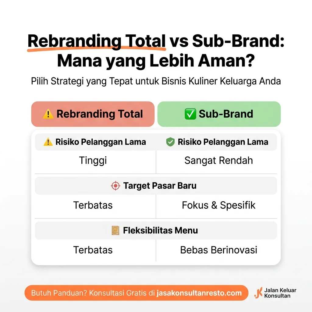 infografis rebranding vs subbrand